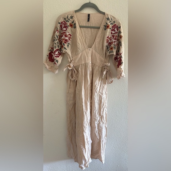 Zara TRF Embroidered Midi Dress - Picture 1 of 5